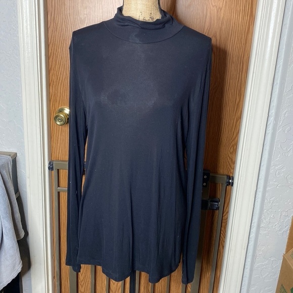 CAbi Tops - NWT Cabi Black Mock Neck Top w/ Thumb Holes Size L
